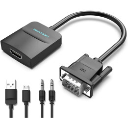Адаптер  Vention VGA to HDMI with sound, Active converter with AUX-in and Micro USB power - ACNBB