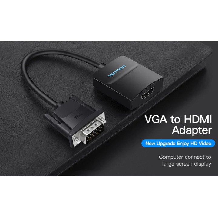 Адаптер  Vention VGA to HDMI with sound, Active converter with AUX-in and Micro USB power - ACNBB