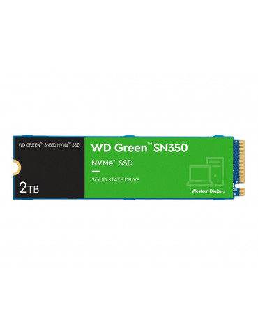 SSD диск Western Digital 2TB Green SN350 NVMe M.2 2280 PCIe Gen3 8Gb/s - WDS200T3G0C