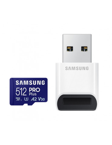 SD карта Samsung 512GB micro SD Card PRO Plus with USB Reader, UHS-I, Read 180MB/s - Write 130MB/s - MB-MD512SB/WW