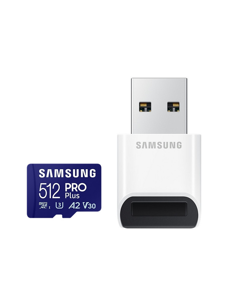 SD карта Samsung 512GB micro SD Card PRO Plus with USB Reader, UHS-I, Read 180MB/s - Write 130MB/s - MB-MD512SB/WW