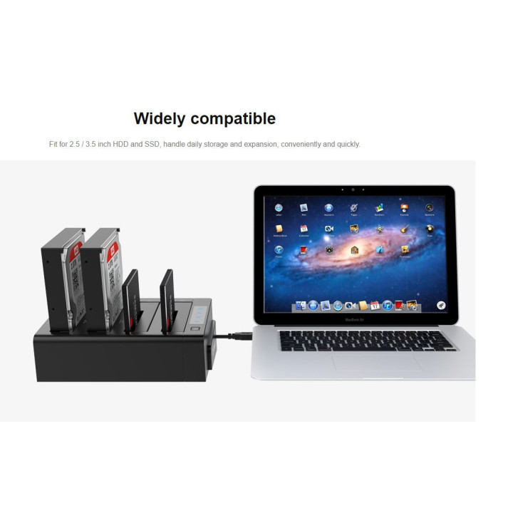 Докинг станция за дискове Orico  Storage / HDD / SSD Dock / Duplicator - 4x 2.5 and 3.5 inch USB3.0, black - 6648US3-C