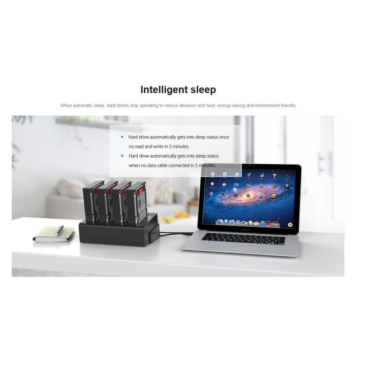 Докинг станция за дискове Orico  Storage / HDD / SSD Dock / Duplicator - 4x 2.5 and 3.5 inch USB3.0, black - 6648US3-C