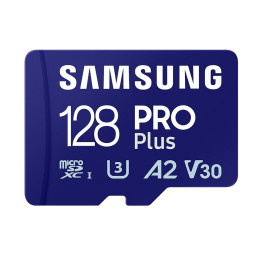 SD карта Samsung 128GB micro SD Card PRO Plus with Adapter, UHS-I, Read 180MB/s - Write 130MB/s - MB-MD128SA/EU
