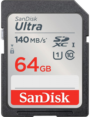 SD карта Sandisk 64GB Ultra SDXC, Class 10, U1, 140 Mb/s - SDSDUNB-064-GN6IN