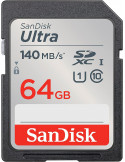 SD карта Sandisk 64GB Ultra SDXC, Class 10, U1, 140 Mb/s - SDSDUNB-064-GN6IN