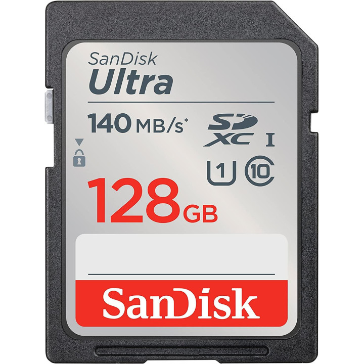 SD карта Sandisk 128GB Ultra SDXC, Class 10, U1, 140 Mb/s - SDSDUNB-128G-GN6IN