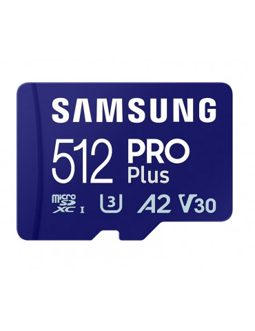 SD карта Samsung 512GB micro SD Card PRO Plus with Adapter, UHS-I, Read 180MB/s - Write 130MB/s - MB-MD512SA/EU