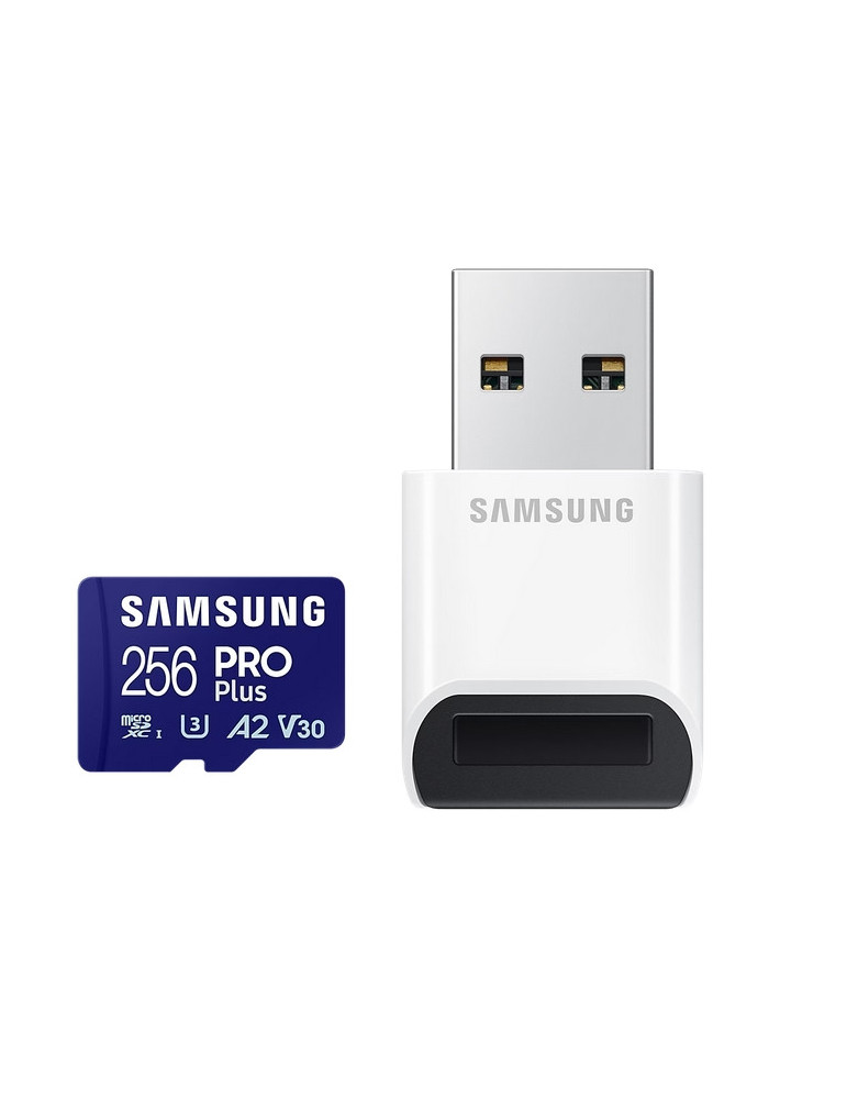 SD карта Samsung 256GB micro SD Card PRO Plus with USB Reader, UHS-I, Read 180MB/s - Write 130MB/s - MB-MD256SB/WW