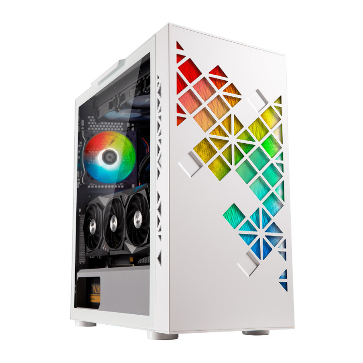 Кутия за компютър Bitfenix TRACERY ARGB WHITE - BFC-TRA-500-WWG-3W1A