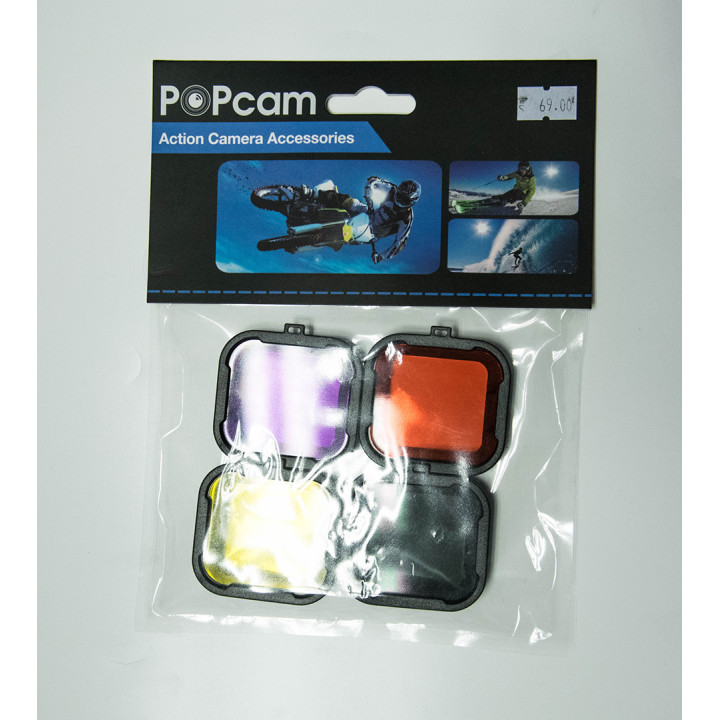 POPcam комплект филтри 4 цвята, съвместимост с GoPro Hero 4/3