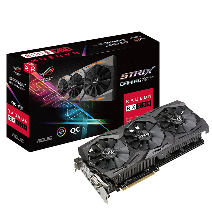 Видео карта Asus ROG Strix AMD Radeon RX580 OC 8GB GDDR5