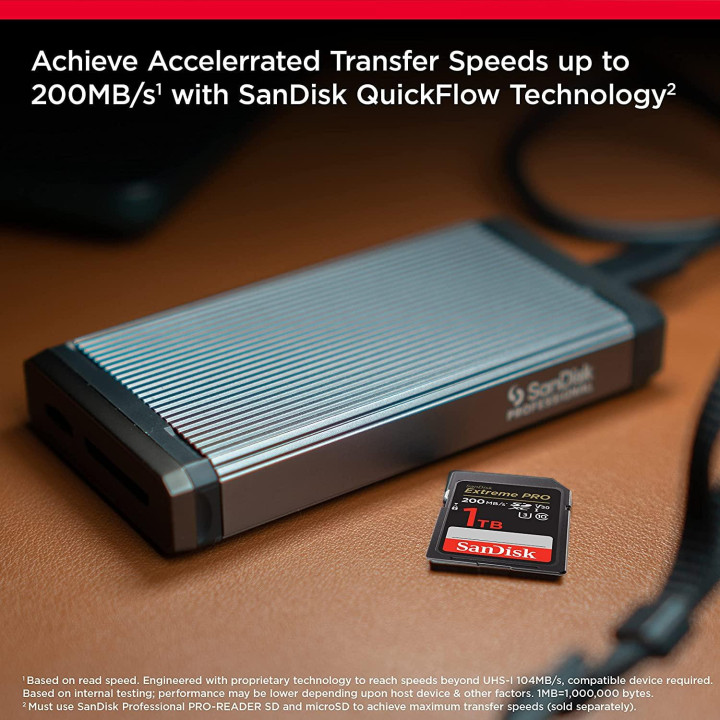 SD карта Sandisk 1TB Extreme PRO SDHC, UHS-1, Class 10, U3, 140 MB/s  - SDSDXXD-1T00-GN4IN
