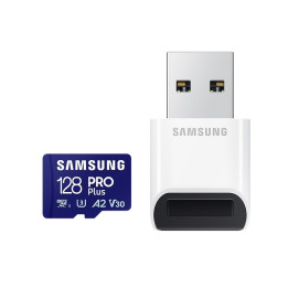 SD карта Samsung 128GB micro SD Card PRO Plus with USB Reader, UHS-I, Read 180MB/s - Write 130MB/s - MB-MD128SB/WW