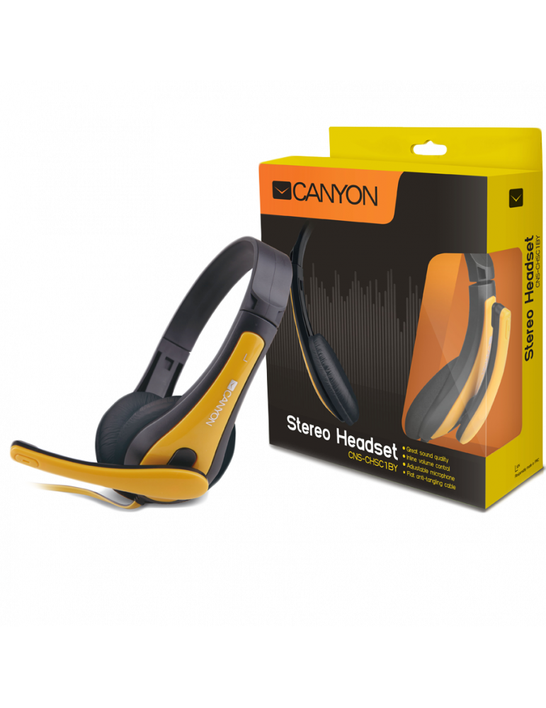 Слушалки Canyon CNS-CHSC1BY, черни/жълти