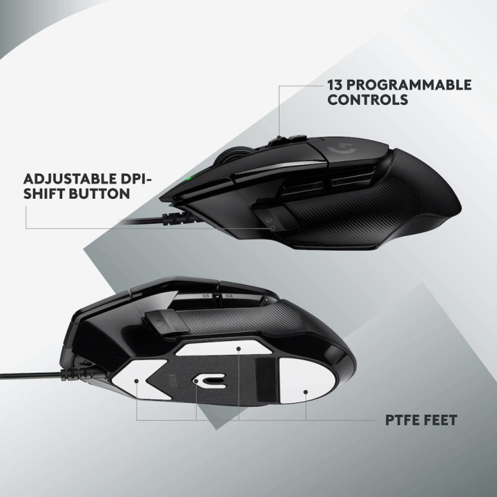Геймърска мишка Logitech G502 X, USB, черен - 910-006138