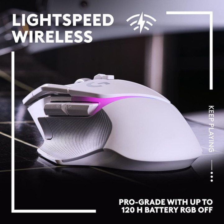 Геймърска мишка Logitech G502 X Plus White Lightsync RGB - 910-006171
