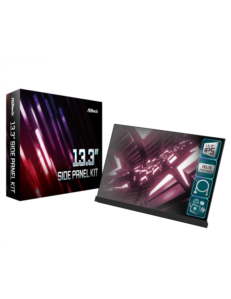 Допълнителен Екран ASRock 13.3" за монтаж на компютърна кутия