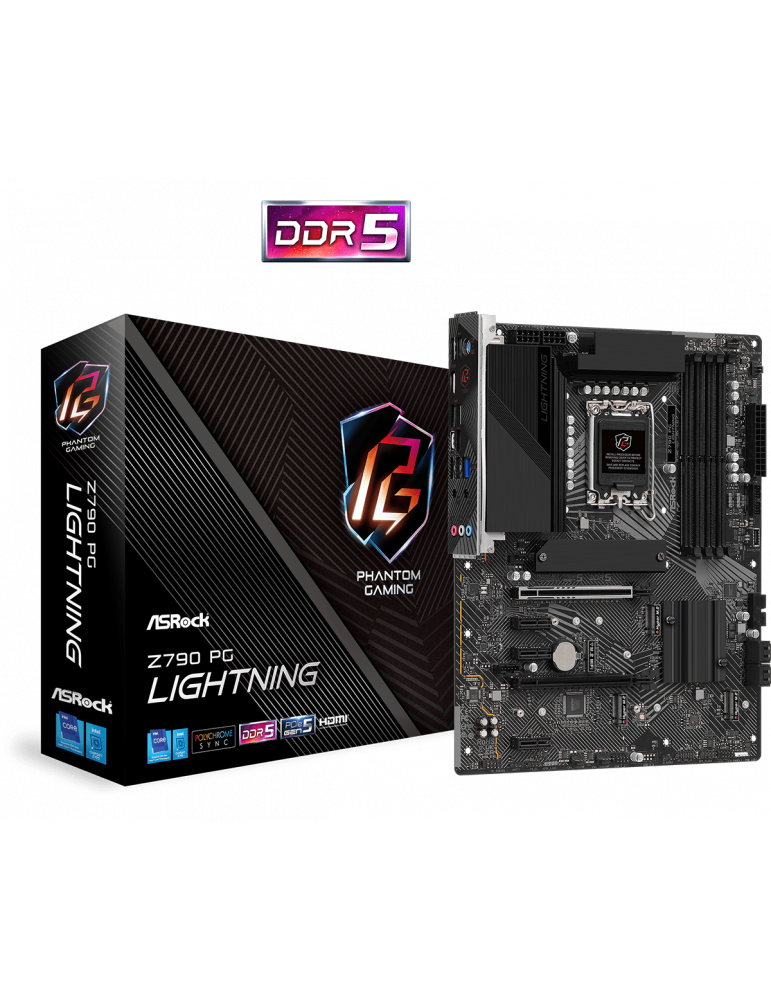 Дънна платка AsRock Z790 PG LIGHTNING/D5, LGA1700, 4xDDR5