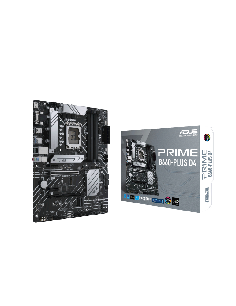 Дънна платка Asus PRIME B660-PLUS D4, LGA1700, ATX, 4x DDR4 - 90MB18X0-M1EAY0