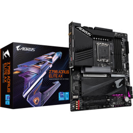 Дънна платка Gigabyte Z790 AORUS ELITE AX LGA1700, PCIe 5.0, ATX, Wi-Fi 6E, RGB Fusion, DDR5