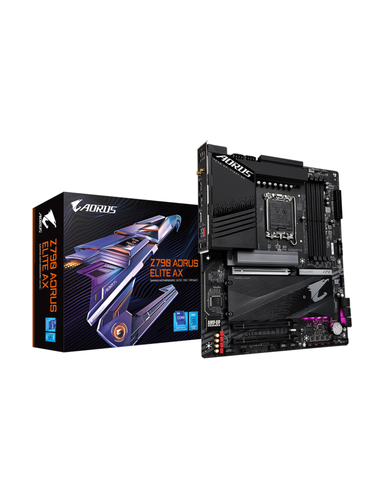 Дънна платка Gigabyte Z790 AORUS ELITE AX LGA1700, PCIe 5.0, ATX, Wi-Fi 6E, RGB Fusion, DDR5