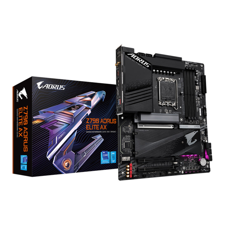 Дънна платка Gigabyte Z790 AORUS ELITE AX LGA1700, PCIe 5.0, ATX, Wi-Fi 6E, RGB Fusion, DDR5