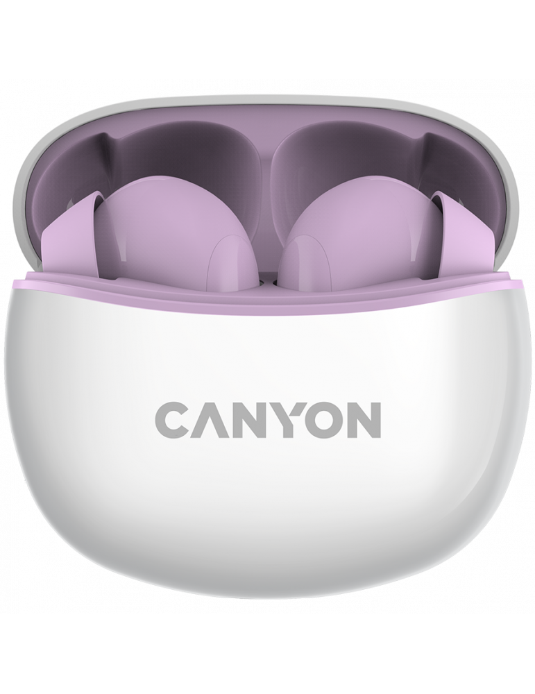 Bluetooth слушалки Canyon TWS-5  BT V5.3 JL 6983D4, Purple - CNS-TWS5PU