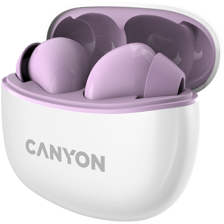 Bluetooth слушалки Canyon TWS-5  BT V5.3 JL 6983D4, Purple - CNS-TWS5PU