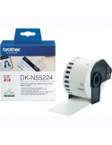 Brother DK-N55224 Roll White Continuous Length Non-Adhesive Paper Tape 54mmx30.48M (Black on White)