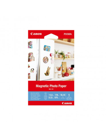 Хартия Canon Magnetic Photo Paper MG-101, 10x15 cm, 5 sheets - 3634C002AA