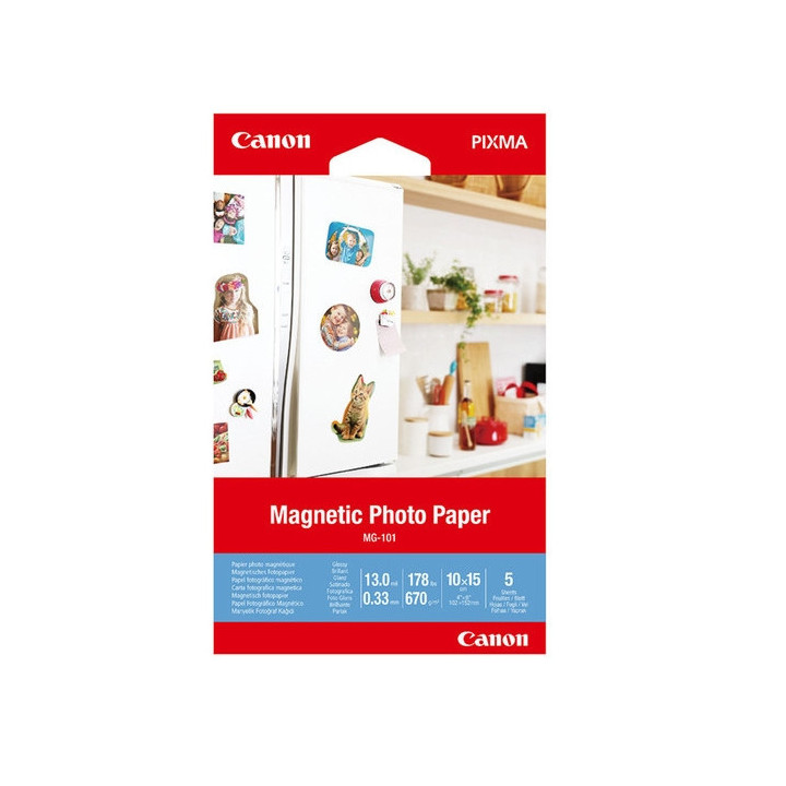 Хартия Canon Magnetic Photo Paper MG-101, 10x15 cm, 5 sheets - 3634C002AA