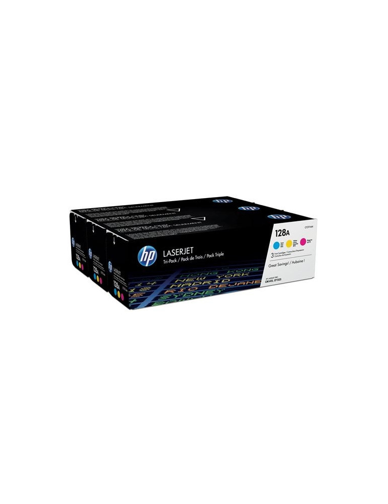 HP 128A CYM Tri-Pack LaserJet Toner Cartridge