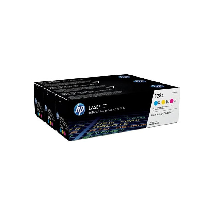 HP 128A CYM Tri-Pack LaserJet Toner Cartridge