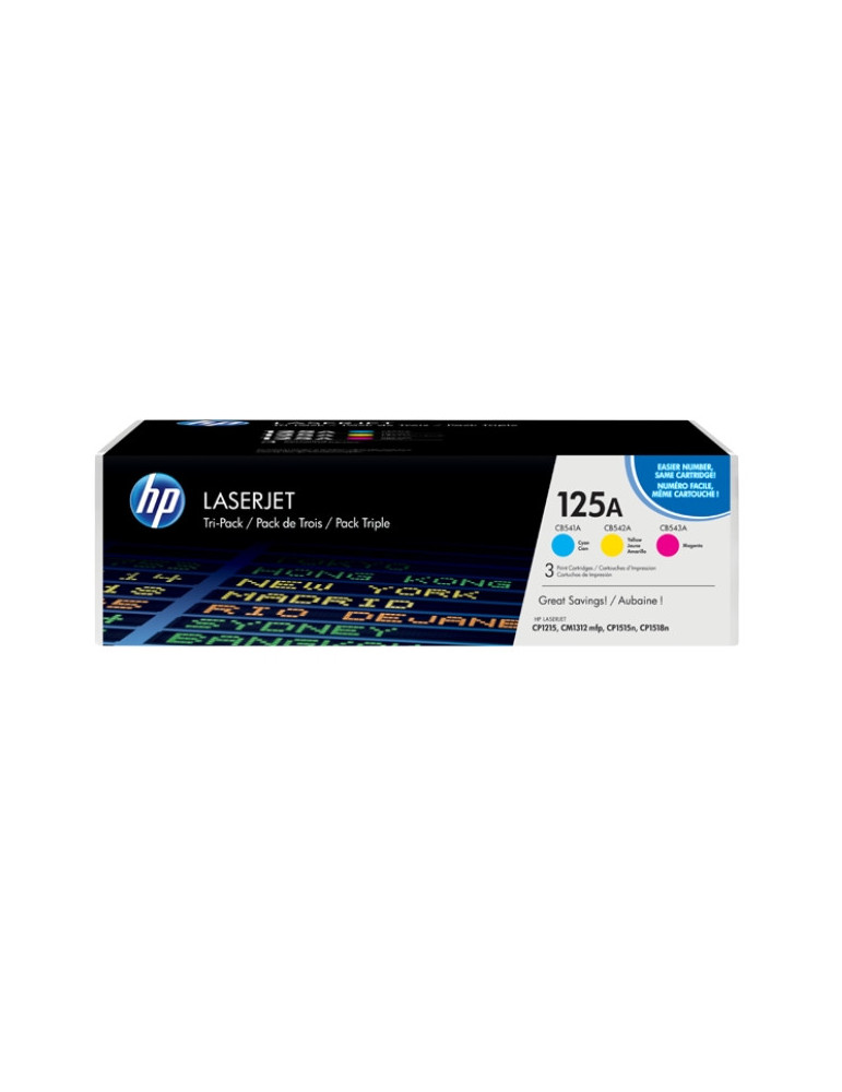 HP 125A CYM Tri-Pack LaserJet Toner Cartridge