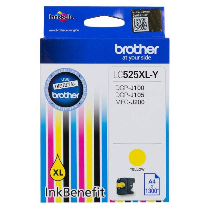 Brother LC-525 XL Yellow Ink Cartridge High Yield for DCP-J100, DCP-J105, MFC-J200