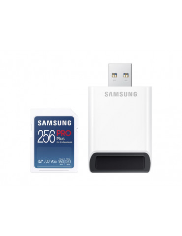 SD карта Samsung 256GB SD PRO Plus   Reader, Class10, Read 160MB/s - Write 120MB/s - MB-SD256KB/WW