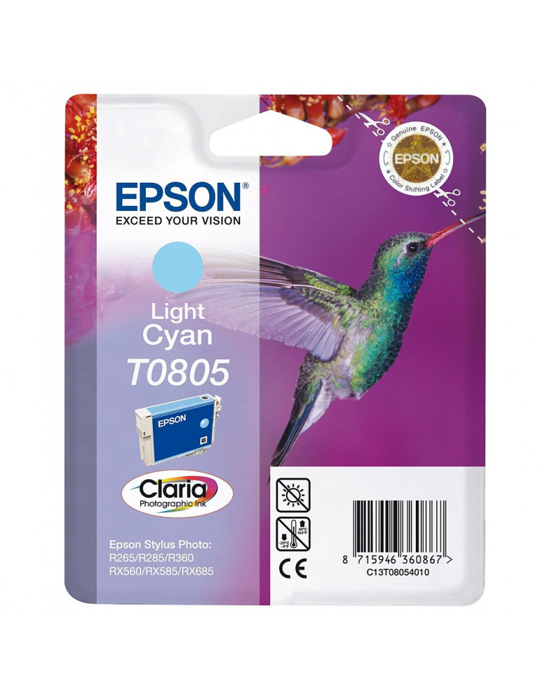Epson T0805 Light Cyan Ink Cartridge - Retail Pack (untagged)