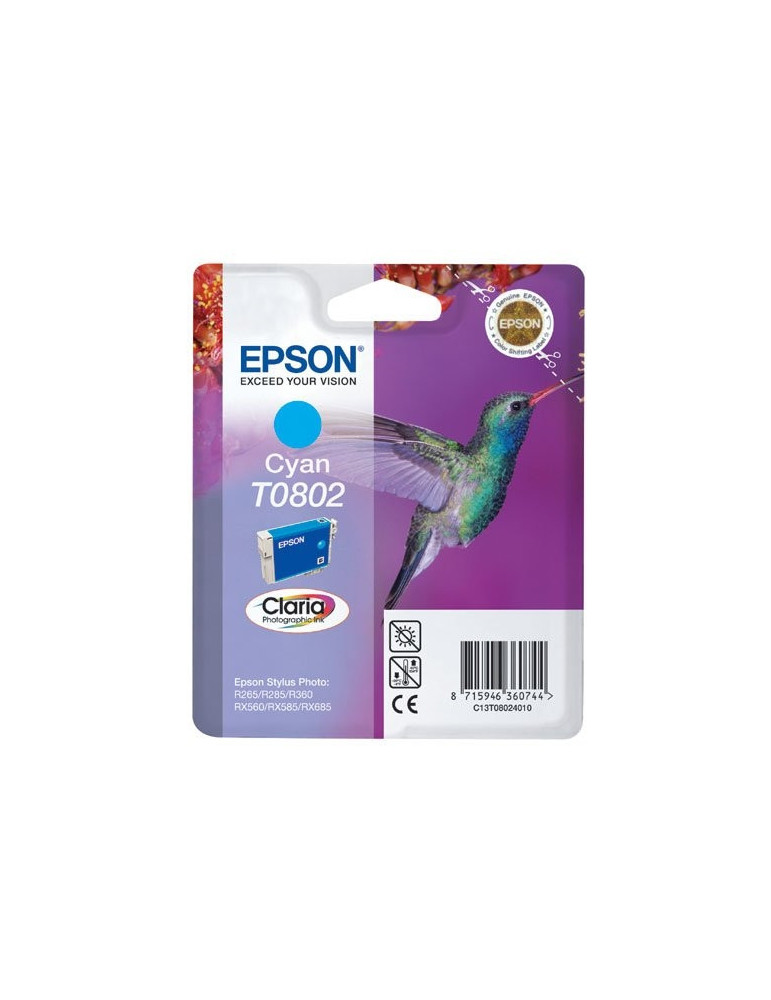 Epson T0802 Cyan Ink Cartridge - Retail Pack (untagged)s