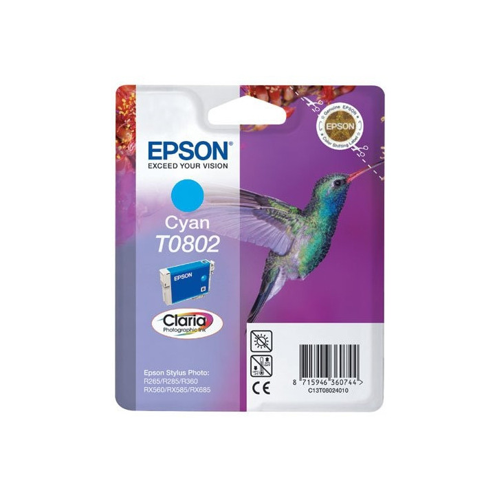 Epson T0802 Cyan Ink Cartridge - Retail Pack (untagged)s