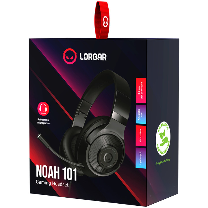 Геймърски слушалки Lorgar Noah 101, 3.5mm, black - LRG-GHS101B