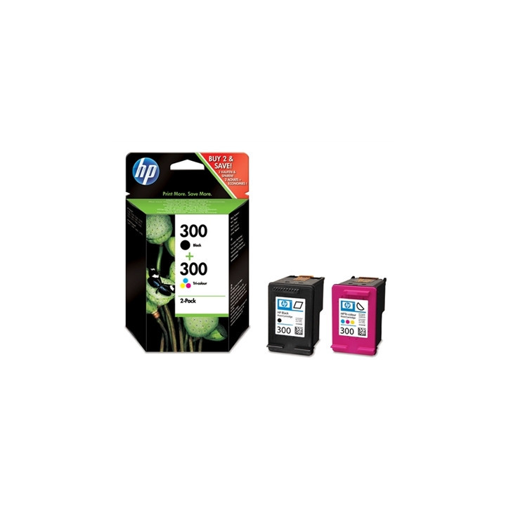 HP 300 Combo-pack Black/Tri-color Ink Cartridges