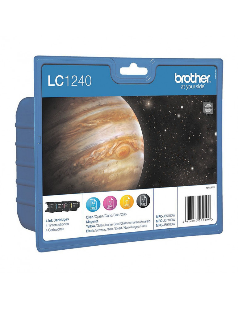 Brother LC-1240 BK/C/M/Y Value Bonus Pack Ink Cartridge for MFC-J6510/J6910