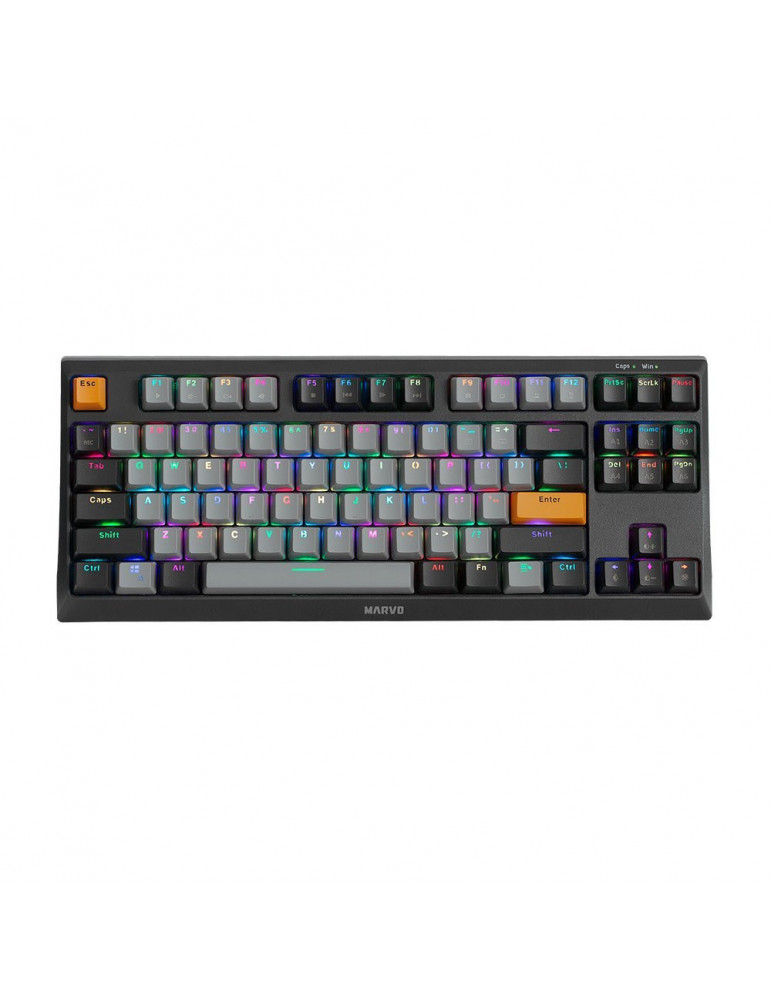 Геймърска механична клавиатура Marvo KG980-B - RGB, Blue switches, TKL - MARVO-KG980-B