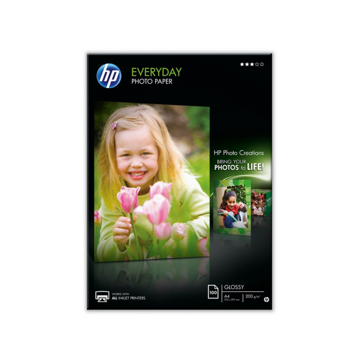 HP Everyday Glossy Photo Paper-100 sht/A4/210 x 297 mm