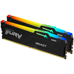 RAM памет Kingston 32GB(2x16GB) DDR5 5600MHz CL36 DIMM FURY Beast RGB - KF556C36BBEAK2-32