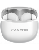 Bluetooth слушалки Canyon TWS-5 с микрофон, BT V5.3, бял - CNS-TWS5W