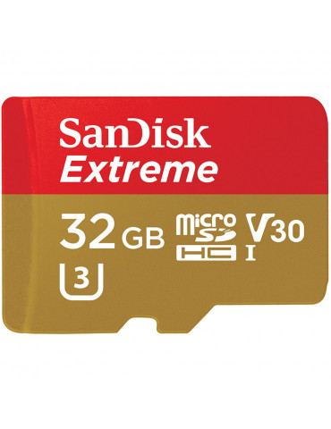 Карта памет 32GB Sandisk Extreme 100 mb/s micro SD с Adapter