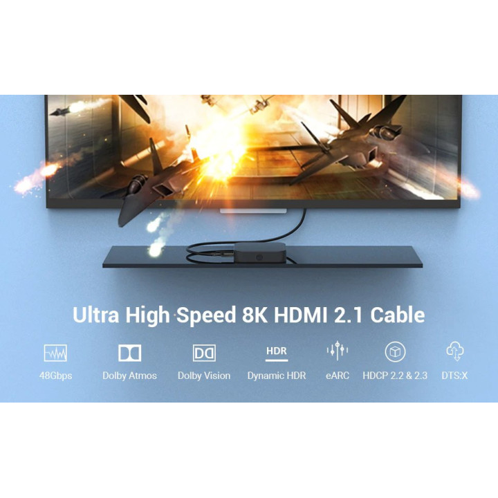 Кабел Vention HDMI 2.1 - 1.5m - 8K/60Hz Black - AANBG