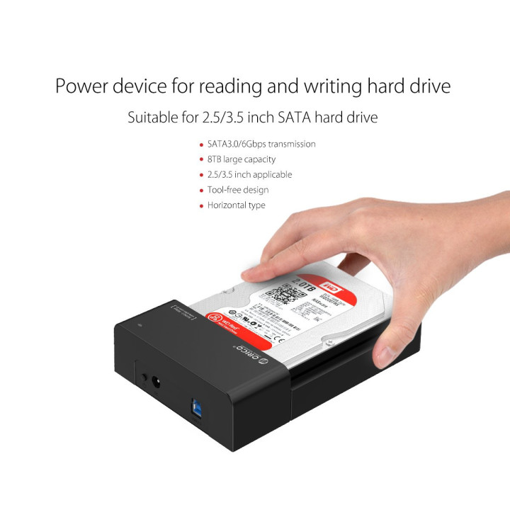 Докинг станция Orico  Storage - HDD/SSD Dock - 2.5 and 3.5 inch USB3.0 - 6518US3-V2-EU-BK-BP